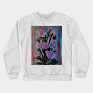 Some abstract purple lillys flowers grow wild Crewneck Sweatshirt